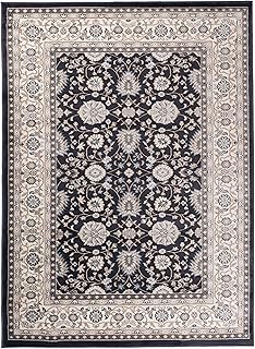 Carpeto Orientteppich Teppich Schwarz 120 x 170 cm Ornamente Klassisch Muster - Wohnzimmer Schlafzimmer Esszimmer