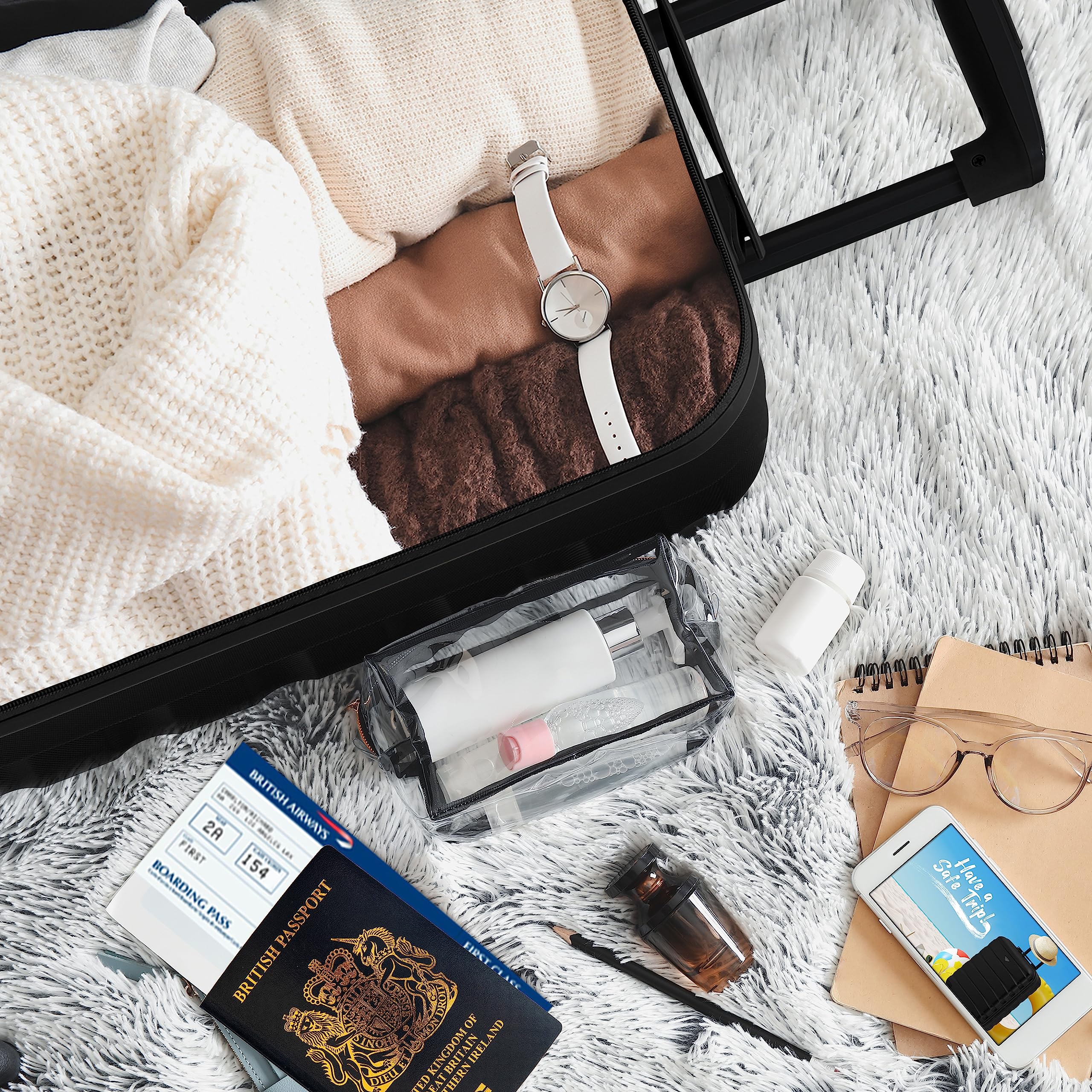 Flight Knight Cabin Suitcase 55x40x20 Ryanair Priority, EasyJet, Jet2 Lightweight Small Durable 4-Wheel Cabin Case, Carry-On for Over 60 Airlines, Hard Shell, 10kg Hand Luggage Bag (55 x 40 x 20 cm)