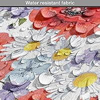 Vista 49 de Ambesonne Tela Geométrica por Yarda, Diseño Monocromo Patrón Abstracto de Líneas Continuas sobre Fondo Liso, Tela de Punto Elástico para Ropa