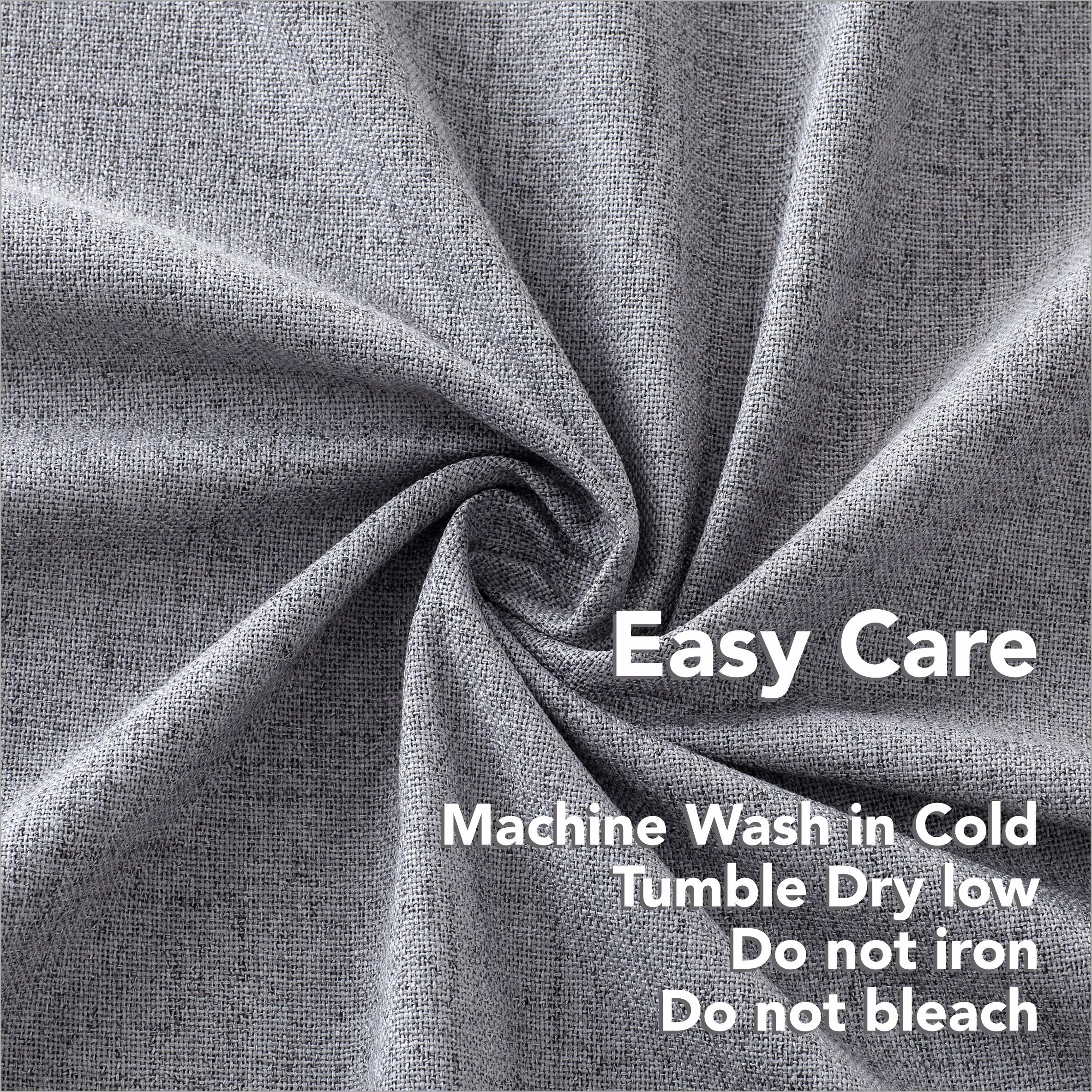 Home Beyond & HB design - Linen Look 100% Blackout Curtain Set 2 Panels - Thermal Insulated Room Window Curtains for Living Room Bedroom - (37 by 63 Inches, Grey) - 5