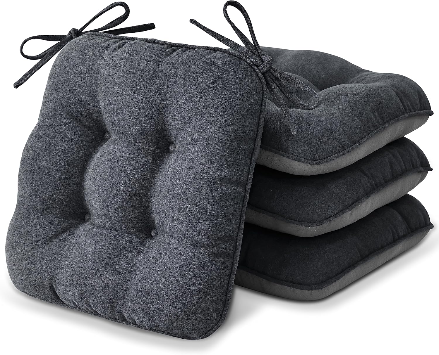 Shinnwa Chair Cushions for Dining Chairs 4 Pack, Tufted Non