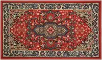 Tapete de corrida e área com design tradicional persa oriental da Mahal Allover, cor vermelha, estampado, antiderrapante, borracha traseira Moderno 18" x 30" Mat Persian Isfahan Red