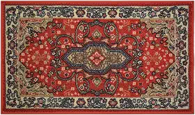 Tapete de corrida e área com design tradicional persa oriental da Mahal Allover, cor vermelha, estampado, antiderrapante, borracha traseira Moderno 18" x 30" Mat Persian Isfahan Red