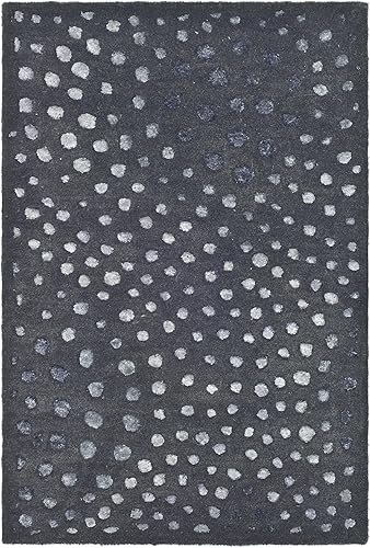 SAFAVIEH Soho Collection SOH654A - Alfombra decorativa de lana y viscosa de 2 pies 6 pulgadas x 4 pies, color gris oscuro