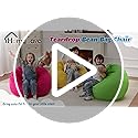 Homguava 2FT Bean Bag Chair: 2' Bean Bags with Memory Foam Filled,Comfy Beanbag Chairs Round Bean Bag Sofa with Dutch Velvet Cover-Pink