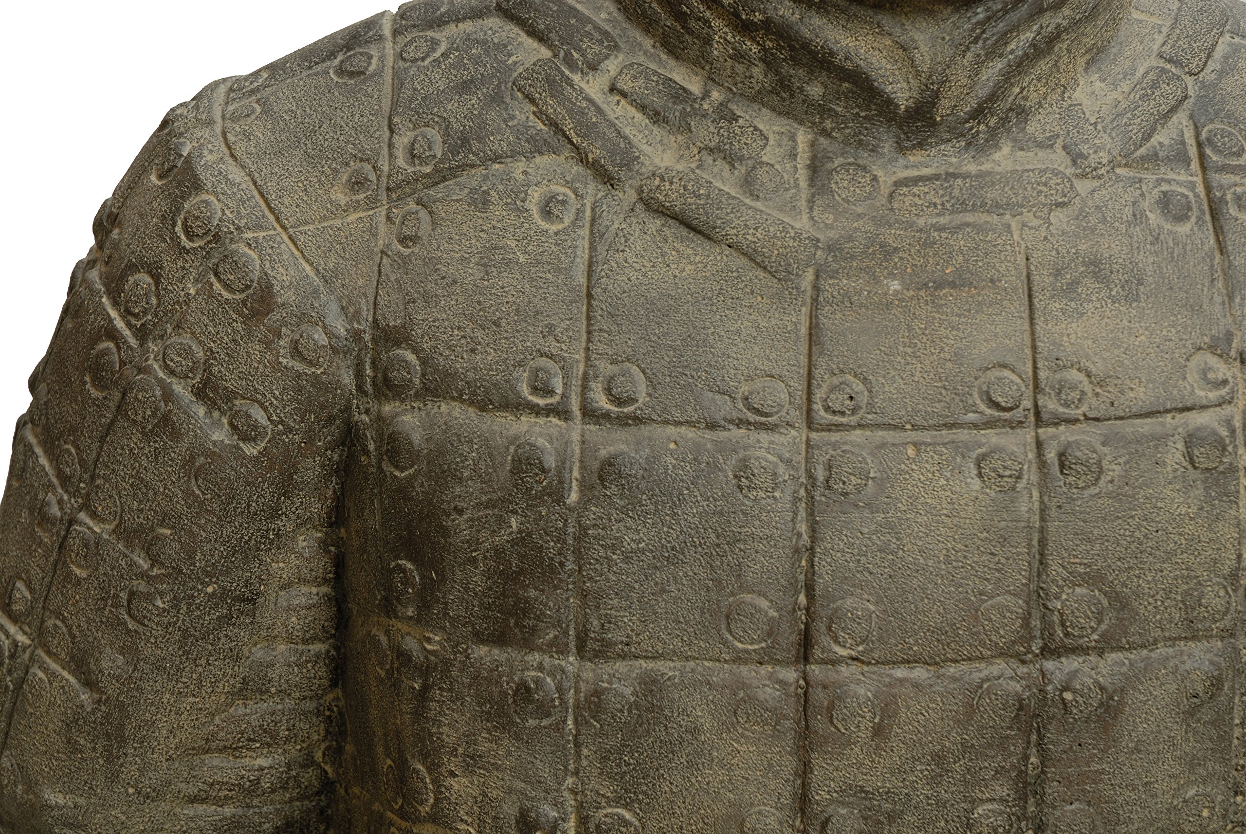 korb.outlet Figurka ogrodowa chiński żołnierz klęczący odlew kamienny/figurka wojownika terakota wojownika statuetka wojska 100 cm do domu i ogrodu