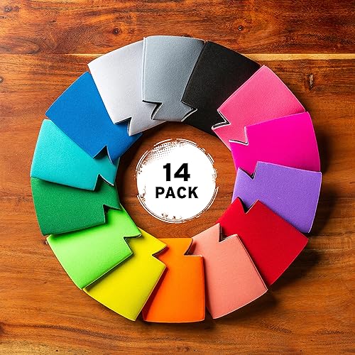 Miniatura 4 de Blank Beer Can Coolers Sleeves (14-Pack) Soft Insulated Beer Can Cooler Sleeves - HTV Friendly Plain Can Sleeves for Soda, Beer & Water Bottles