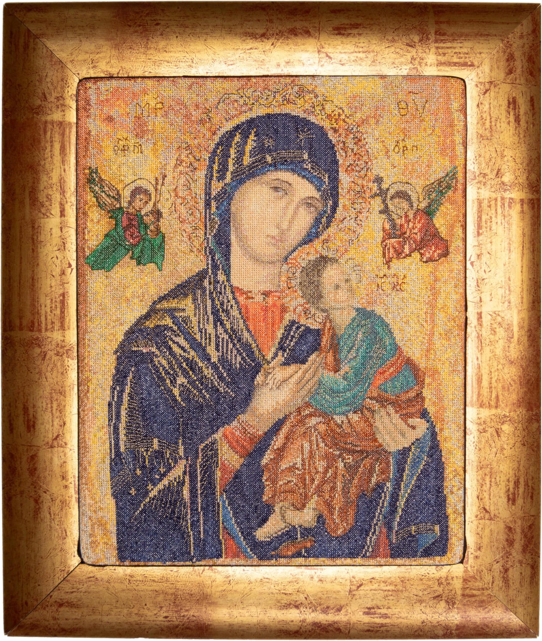 Thea Gouverneur - Counted Cross Stitch Kit - Our Lady of Perpetual Help - Aida - 18 Count - Embroidery Kit for Adults - DMC Embroidery Threads and Other Cross Stitch Supplies Included - 551A