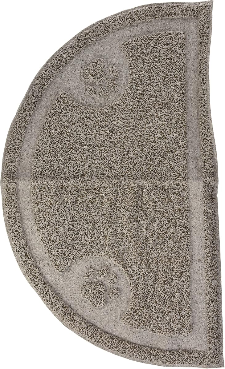Arm and Hammer Half Circle Cat Litter Mat, Gray, 23x14x3in | Clean Floors, Waterproof & Easy to Clean, Durable Pad Compatible with All Cat Litter Boxes