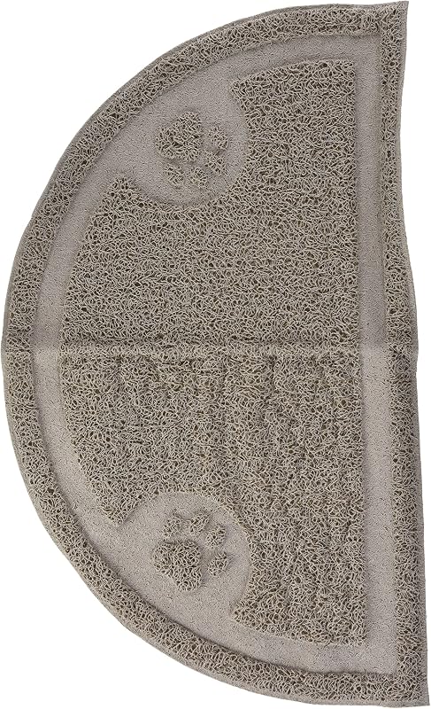 Arm and Hammer Half Circle Cat Litter Mat, Gray, 23x14x3in | Clean Floors, Waterproof & Easy to Clean, Durable Pad Compatible with All Cat Litter Boxes
