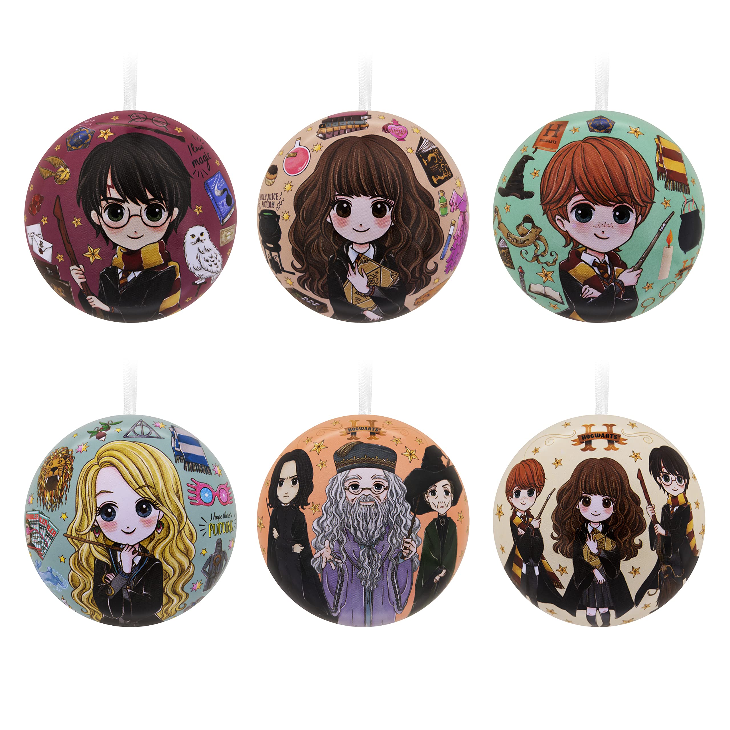 Hallmark Christmas Ornaments, Harry Potter Metal Tins, Set of 6, Harry Potter Tins