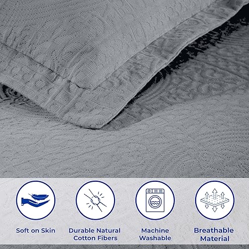 Miniatura 9 de Superior Juego de colcha de algodón con diseño de flor de lis, mantas cálidas, ropa de cama para todas las estaciones, decoración de dormitorio,