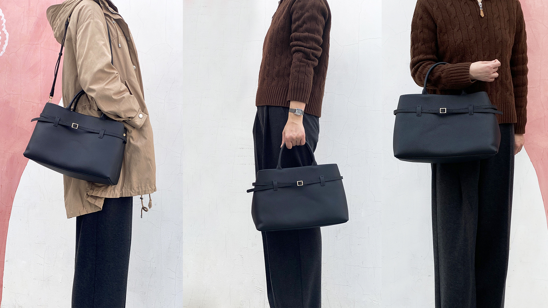 Bolso Satchel de Cuero para Mujer con Asa Superior miniatura 7