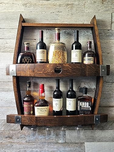 Miniatura 7 de Barrels & Barn Wood - Estantería para botellas de whisky y vino, gabinete para licores
