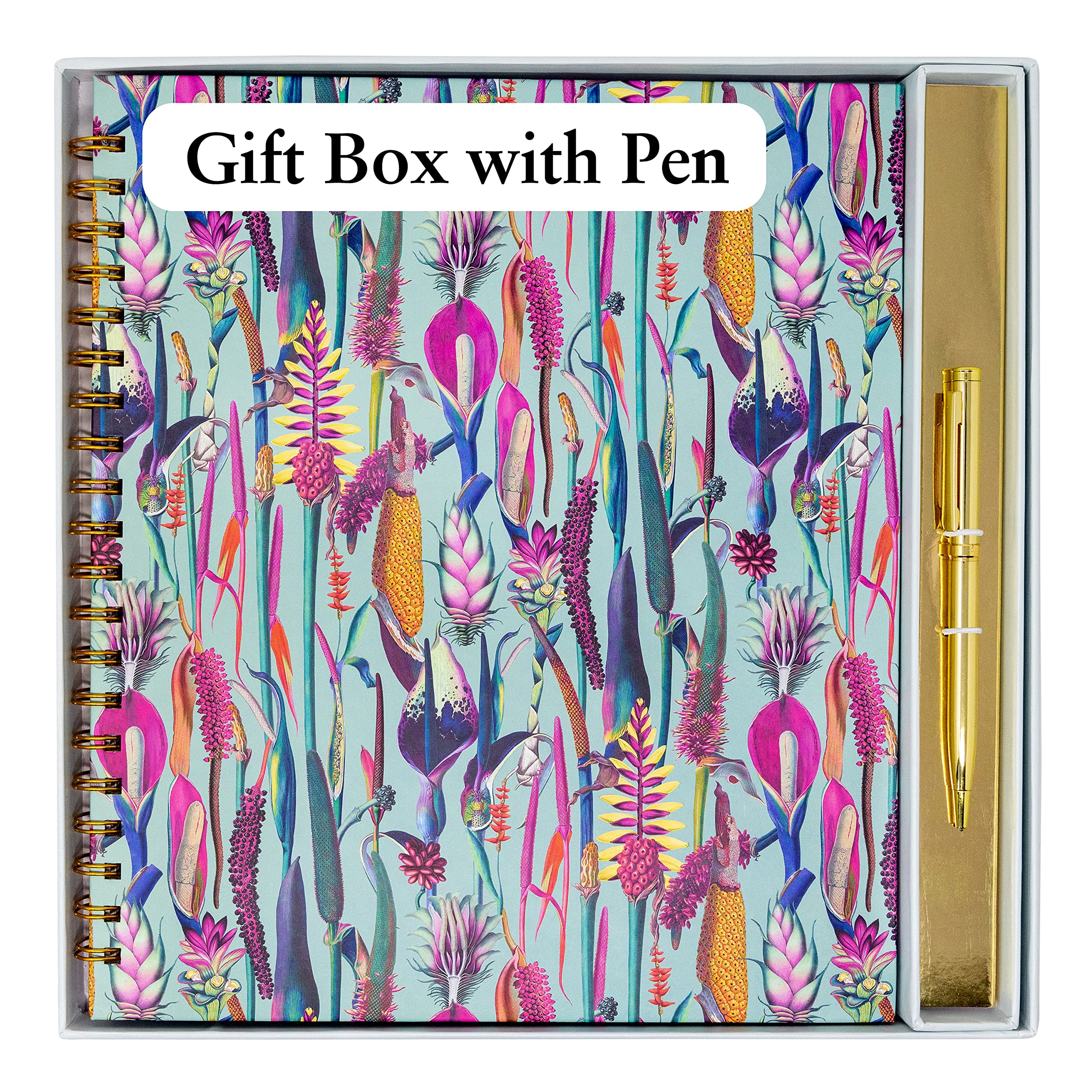 MERRITON Cute Large Spiral Notebook College Ruled, 11" x 9.5" with Durable Hardcover and 160 Lined Pages (Garden)