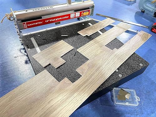 Miniatura 8 de Cortador de tablones de vinilo profesional de 13 pulgadas con 3 cuchillas ranuradas y calibre de contorno de 10 pulgadas, bloqueo ajustable