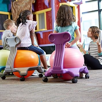 Gaiam Kids Balance Ball Chair, Active Seating, Metal Frame (Blue/Green)