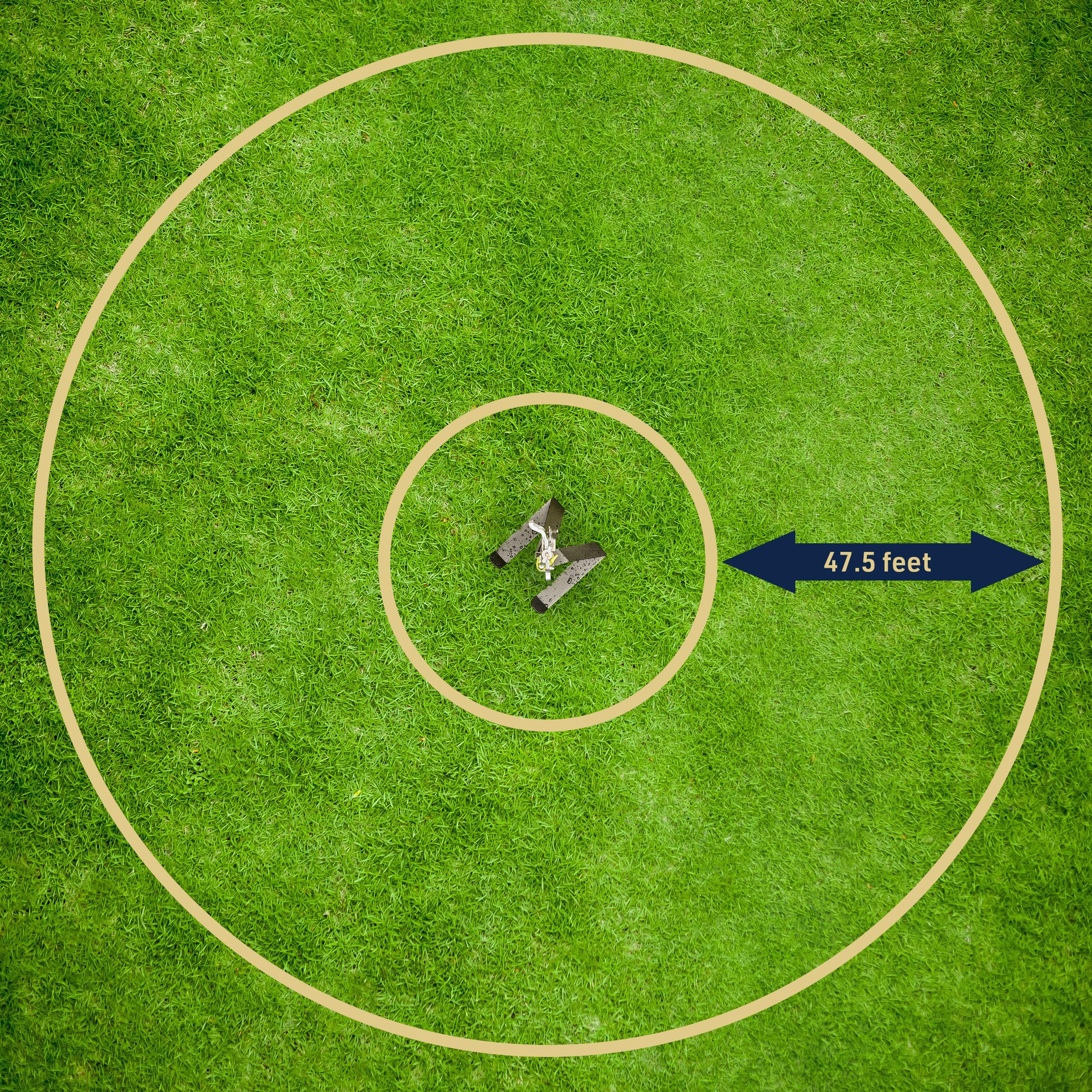 Schlagregner für Hof, Garten und große Flächen – rotierender pulsierender Rasensprenger mit verstellbarem 360 Grad drehbarem Kopf und robustem Stahlschlittenfuß von Kings County Tools