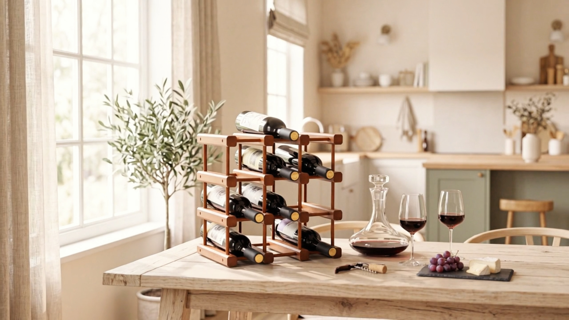Amazon.com: Juexica 1 Pcs 12 Bottles Wooden Wine Rack Sturdy and Durable  for Inside Cabinet Stackable Countertop Modular Wine Storage Rack DIY  Assembly Bottle Holder for Cellar (Wooden Color) : Home & Kitchen