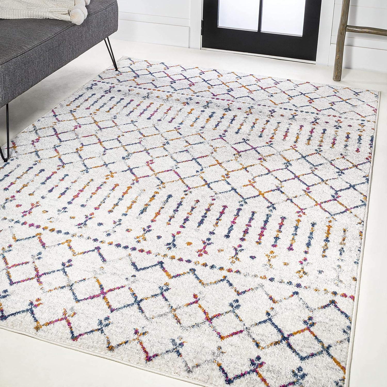 Boho Vintage Diamond Area Rug