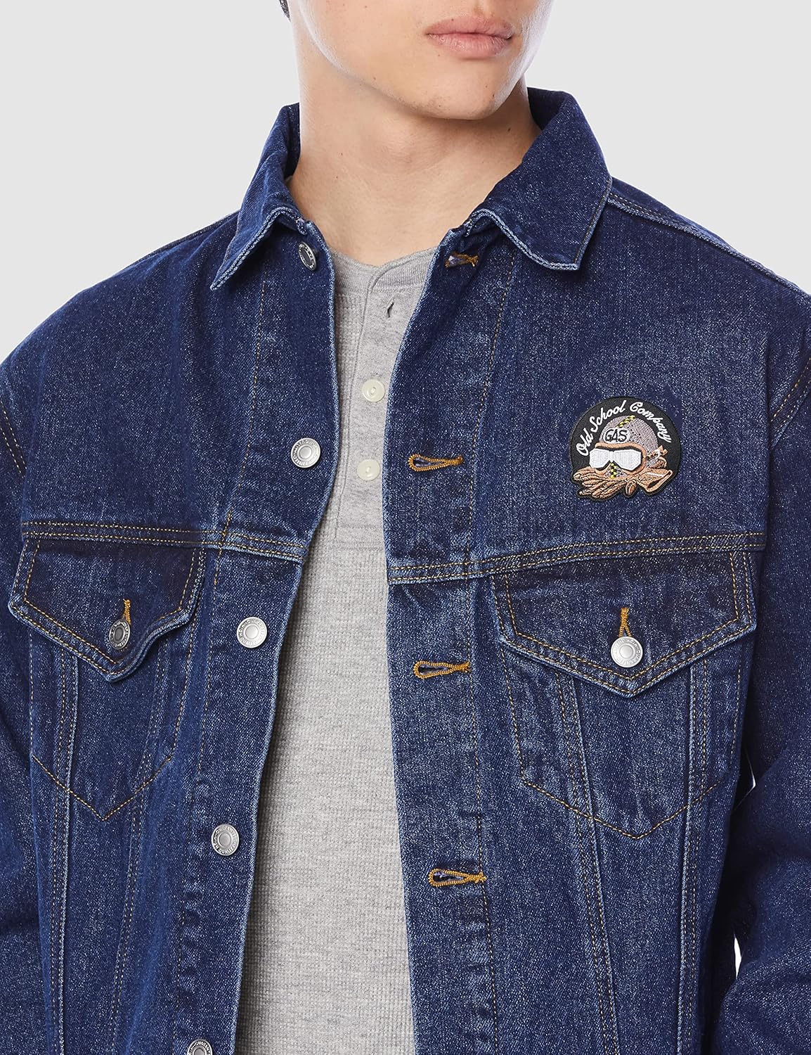 エフスタイル デニムトラッカージャケット ライダー刺繍ワッペン付デニムジャケット インディゴ