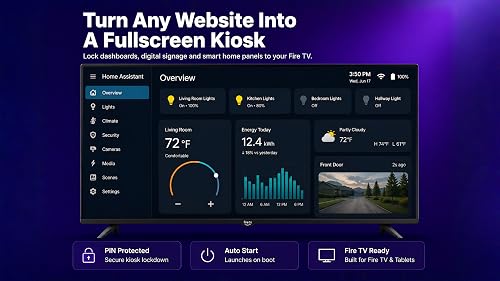 Kiosk Wall Panel running a fullscreen dashboard on Fire TV