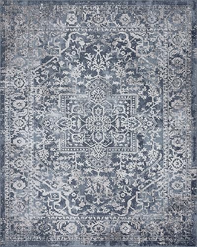 Miniatura 3 de Cinda Blue Modern - Alfombra de área de 5 x 7, 5 x 7, alfombras para sala de estar, comedor, alfombra de dormitorio, alfombra de cocina, alfombra de