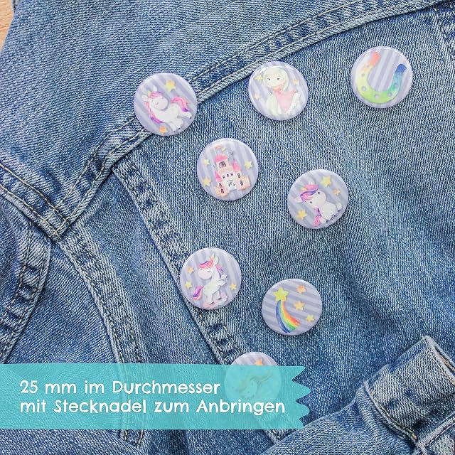 Foto 5 de 7 de Papierdrachen 8 Mini chapas (25mm) como Regalo para el cumpleaños de los niños