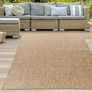 Teppich-Traum para terraza Comedor Cocina Avance salón Pasillo Resistente a la Intemperie fácil de Limpiar Transpirable Antimanchas Duradero Beige 120-x-170-cm