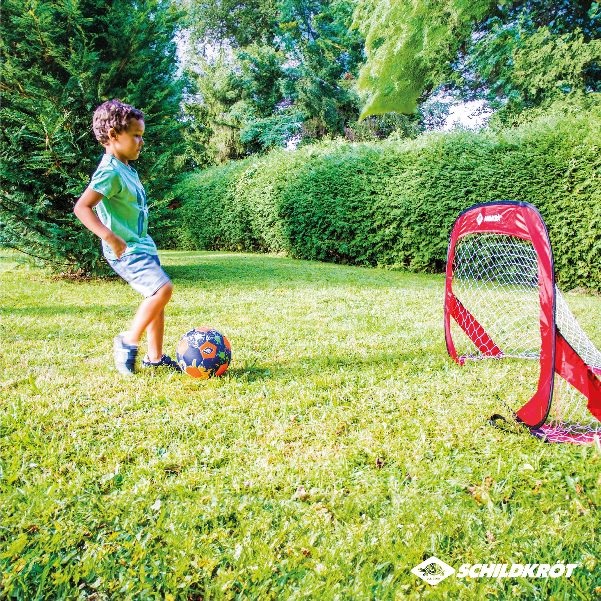 Schildkröt Juego de Porterías Pop-Up , 120 x 80 x 80 cm, Autodesplegable, Transportable, Ahorro de Espacio, Ideal para Fútbol, ​​Hockey, en una Práctica Bolsa, 970988