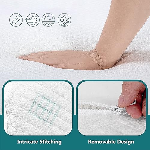 Miniatura 6 de Zinne - Colchón matrimonial, firmeza media de 8 pulgadas, CertiPUR-US, hipoalergénico, espuma viscoelástica de gel, sueño fresco, alivio de presión,