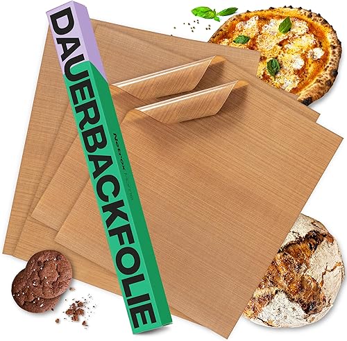 Permanent Baking Sheet (Set of 4) for Baking Ovens, Extremely Heat-Resistant, Non-Stick and Reusable, 100% Food-Safe Ideal for Baking Tray and