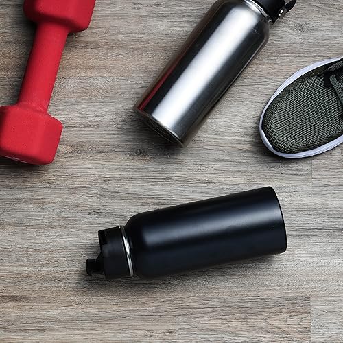 Miniatura 7 de Botella deportiva de acero inoxidable y taza de viaje para bebidas calientes y frías, boca ancha, botella de agua deportiva de hidratación con