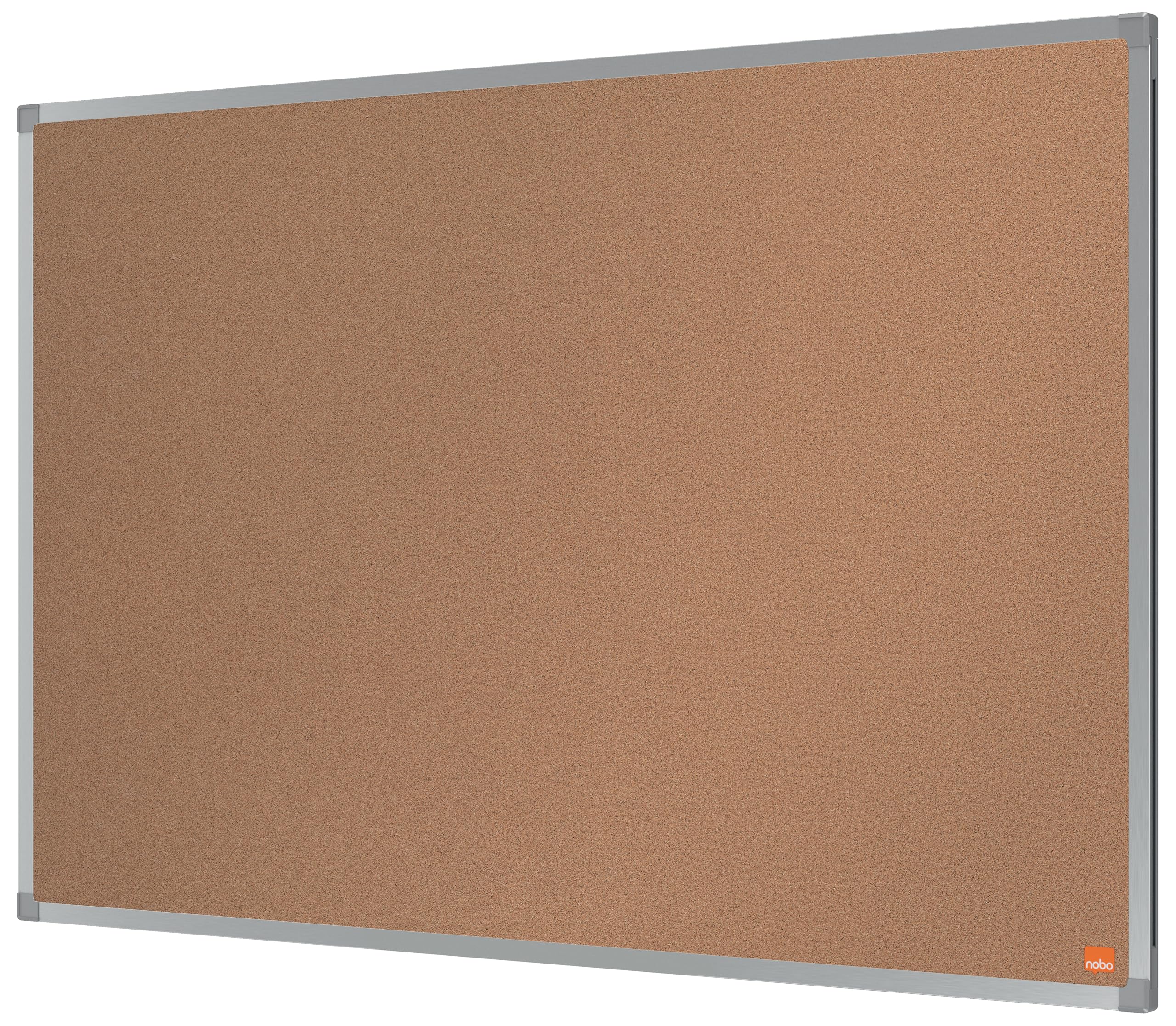 Nobo Cork Noticeboard, 900 x 600 mm, Aluminium Trim, Corner Wall Mounting, Essence Range, Light Brown, 1903960