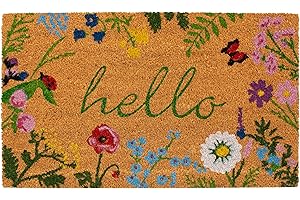 Calloway Mills Floral Hello Spring Doormat for Outdoor Entrance