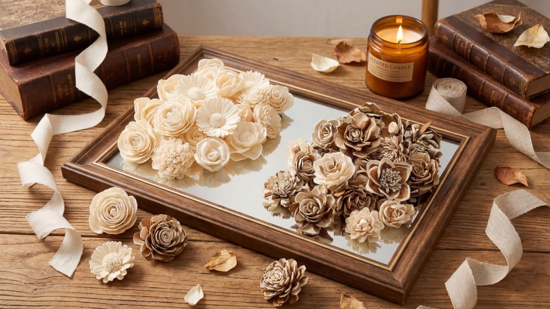 Amazon.com: AceOrbit Set of 50 DIY Sola Wood Flowers Assortment