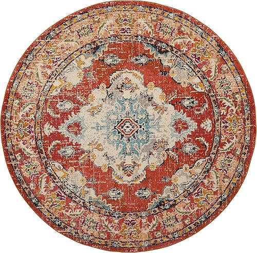 Miniatura 334 de Safavieh Tapete de área grande, colección Monaco, 11 pies x 15 pies, azul marino y celeste, diseño desgastado de medallón, no desprende pelusa