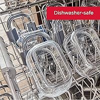 Vista 7 de Rubbermaid Brilliance - Juego de 3 recipientes de almacenamiento de alimentos sin BPA con tapas, bandejas extraíbles, herméticos, a prueba de fugas