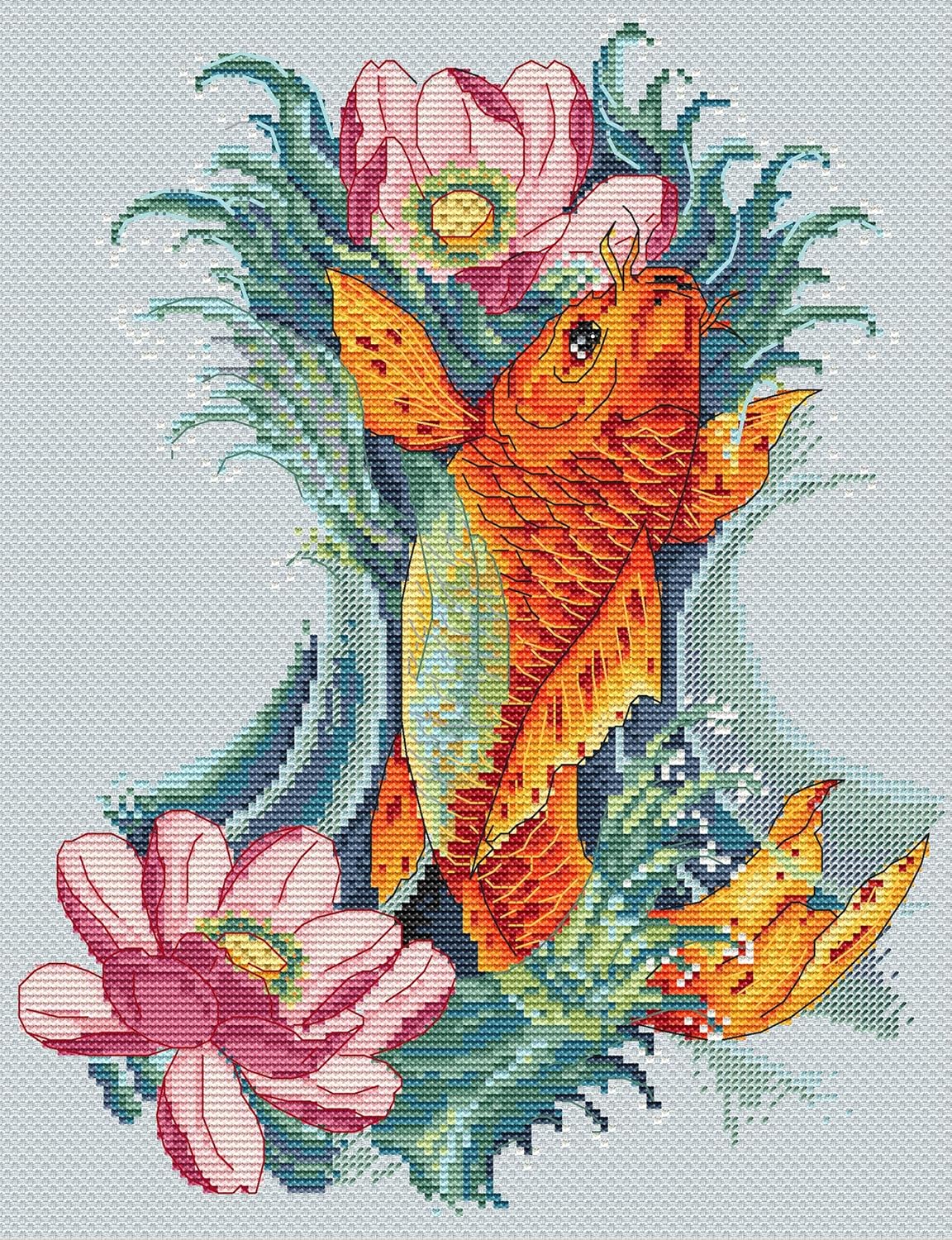 Merejka Counted Cross Stitch Kit Golden Koi