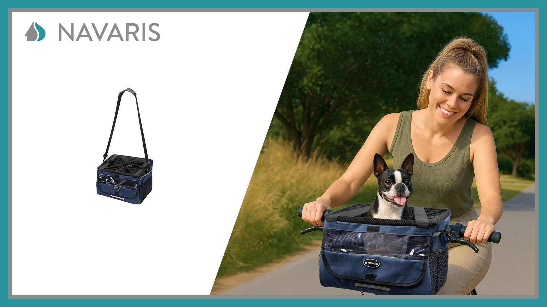 Trasportino Per Cani Da Bicicletta Anteriore Navaris – Portata 10 Kg, Sicuro E Stabile, Con Cinghie Di Fissaggio