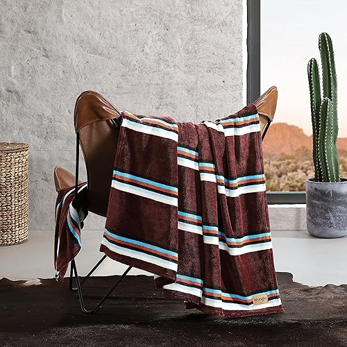 Miniatura 4 de Wrangler - Manta de tamaño individual, ropa de cama de forro polar de felpa súper suave y reversible, manta para sofá o cama