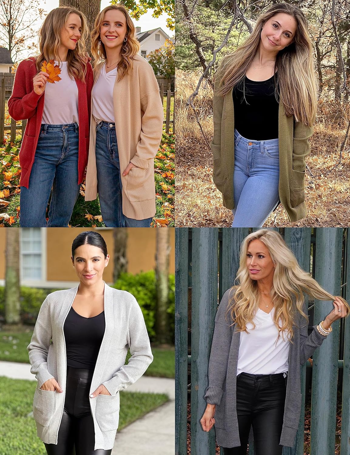 MEROKEETY Women's Long Sleeve Cardigan Sweaters Open Front Waffle Knit Cozy Sweater Coat with Pockets - Image 5