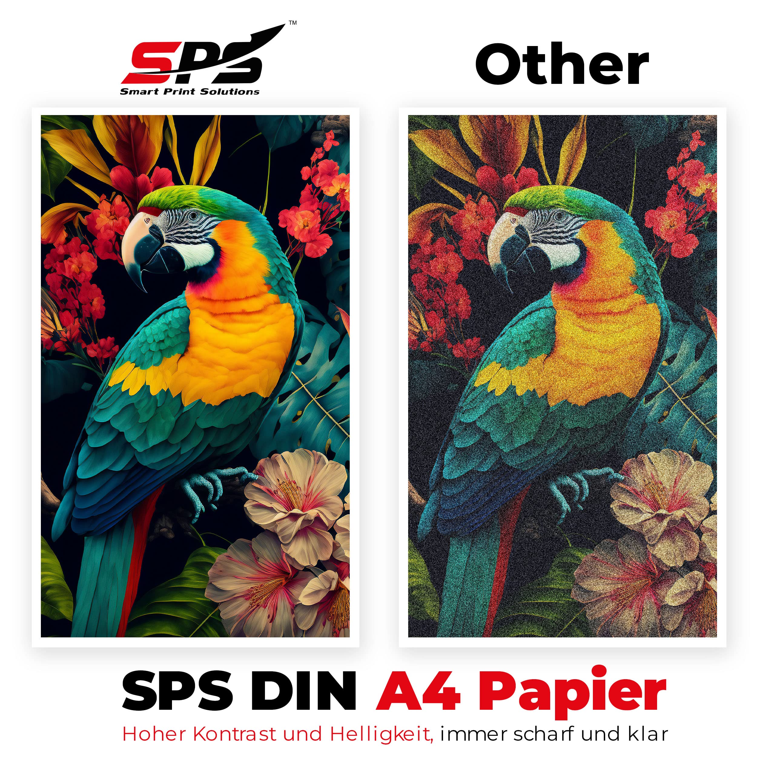 SPS Kopierpapier (5.000 Blatt, 80 g/m², DIN A4 Papier, weiß Druckerpapier) 10 pack
