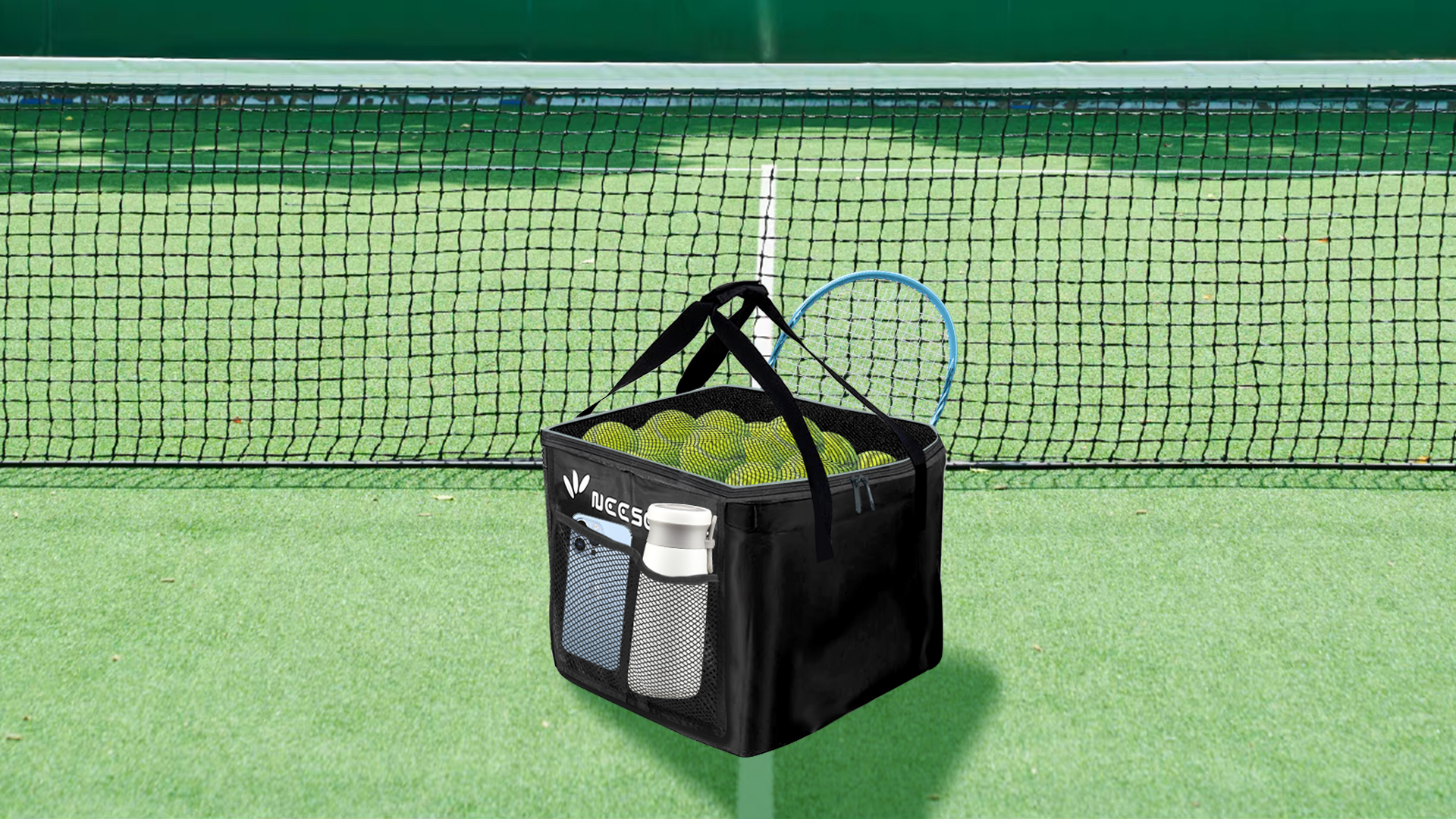 Amazon | テニス ボールバスケット ロックピンキャスター付 軽量