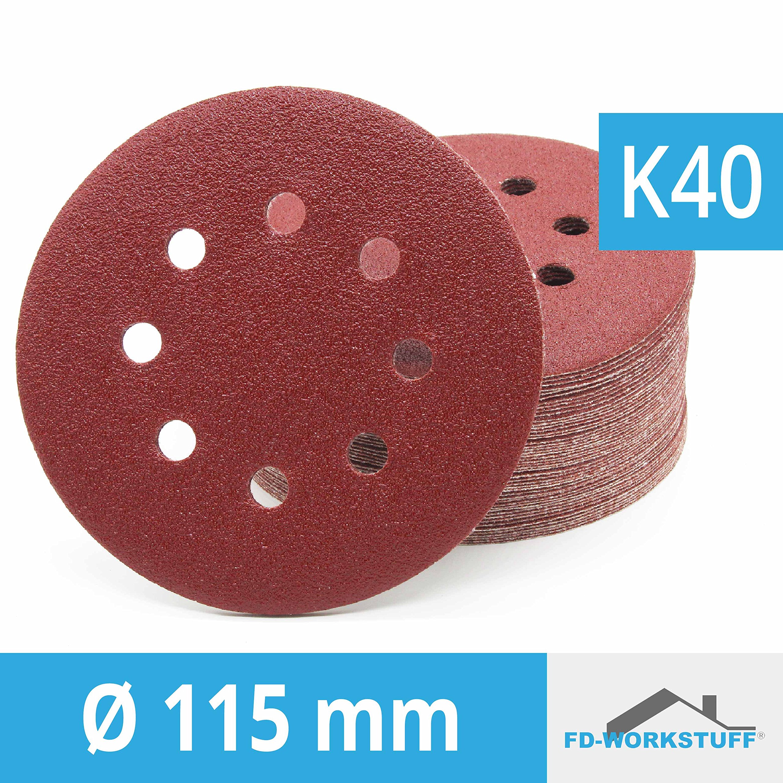 Dischi Abrasivi GOODWAY - 50 Pezzi Grana 40, Ø115mm, 8 Fori Per Levigatrice Orbitale | Per Legno E Metallo - Foto 7