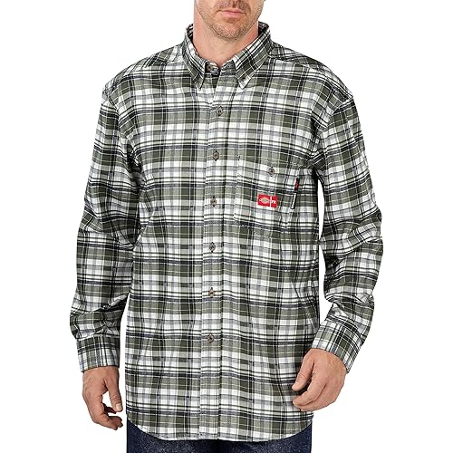 Dickies Men's Flame-Resistant Long Sleeve Plaid Shirt