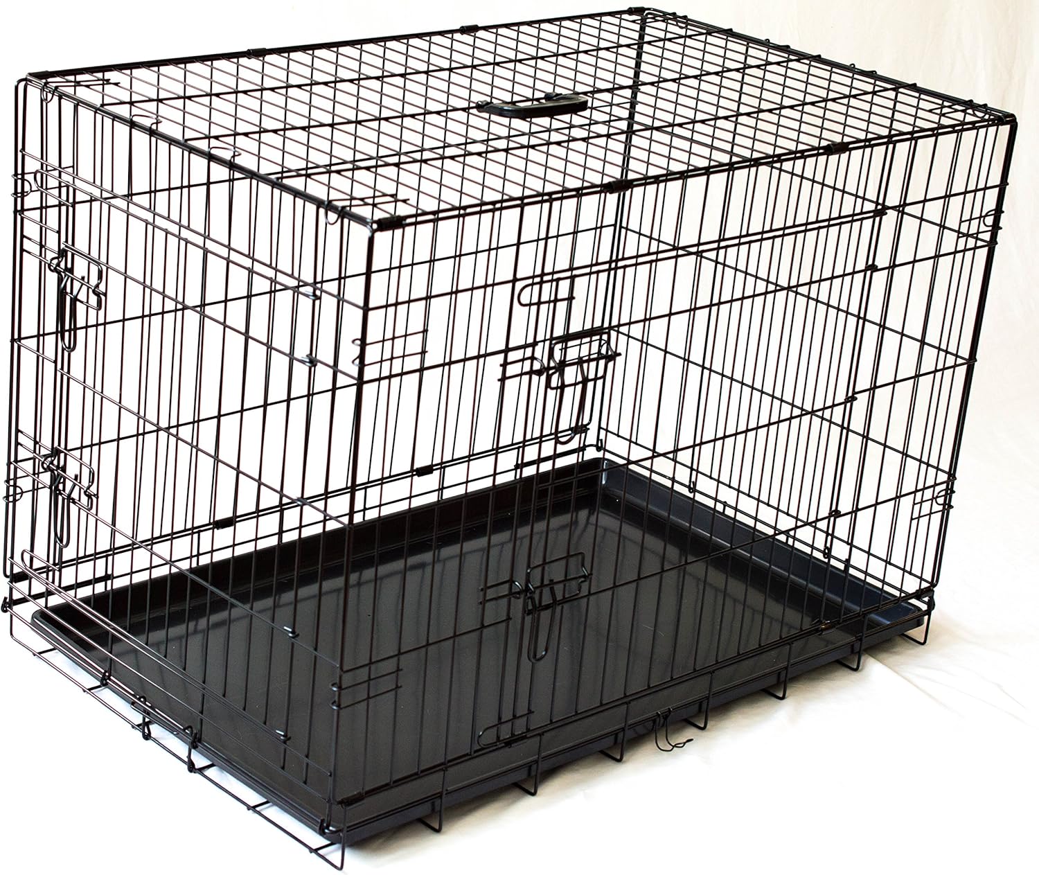 Dogwidgets® Collapsable Foldable Double Door Metal Black