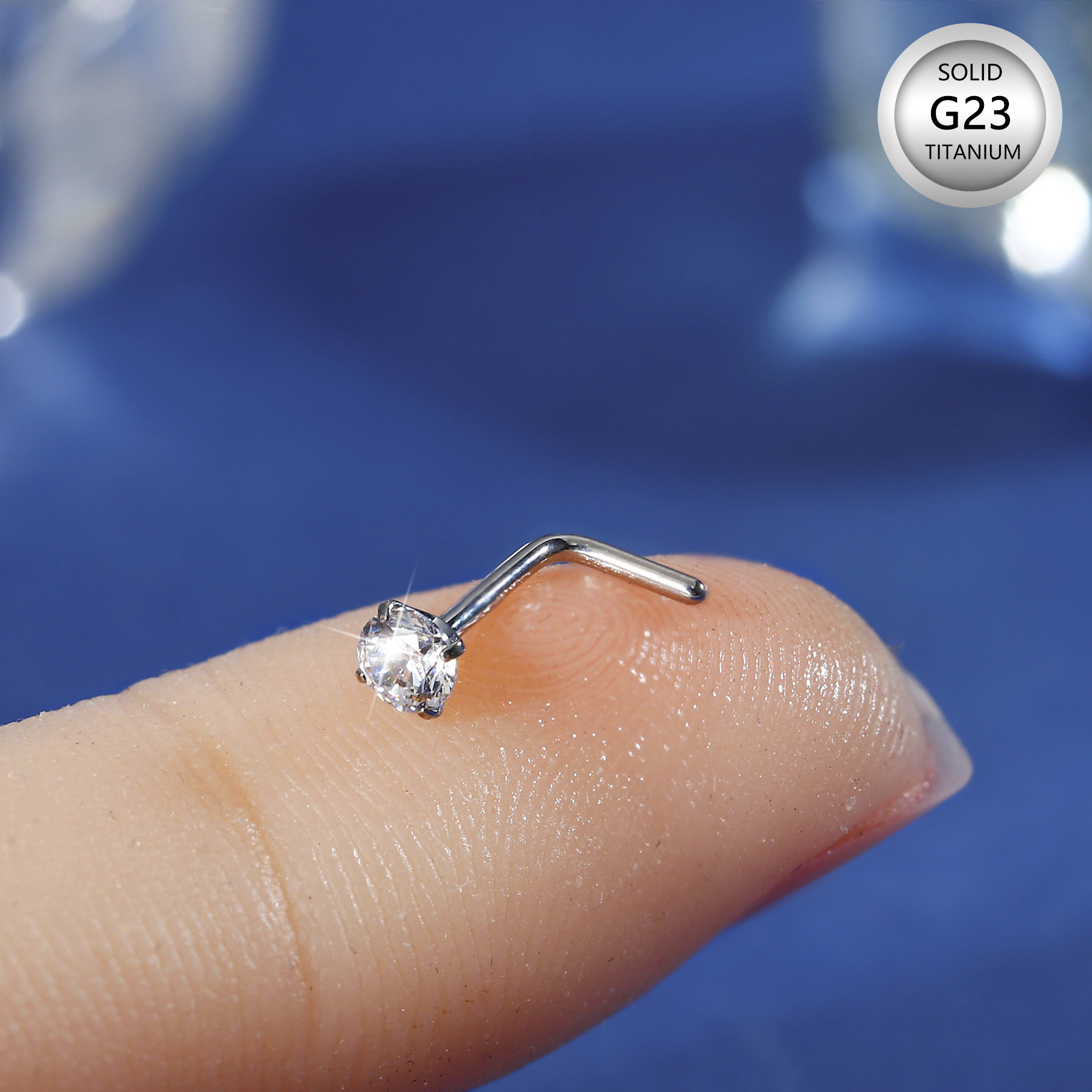 CASSIECA 20G Nose Piercing Surgical Steel Hypoallergenic L