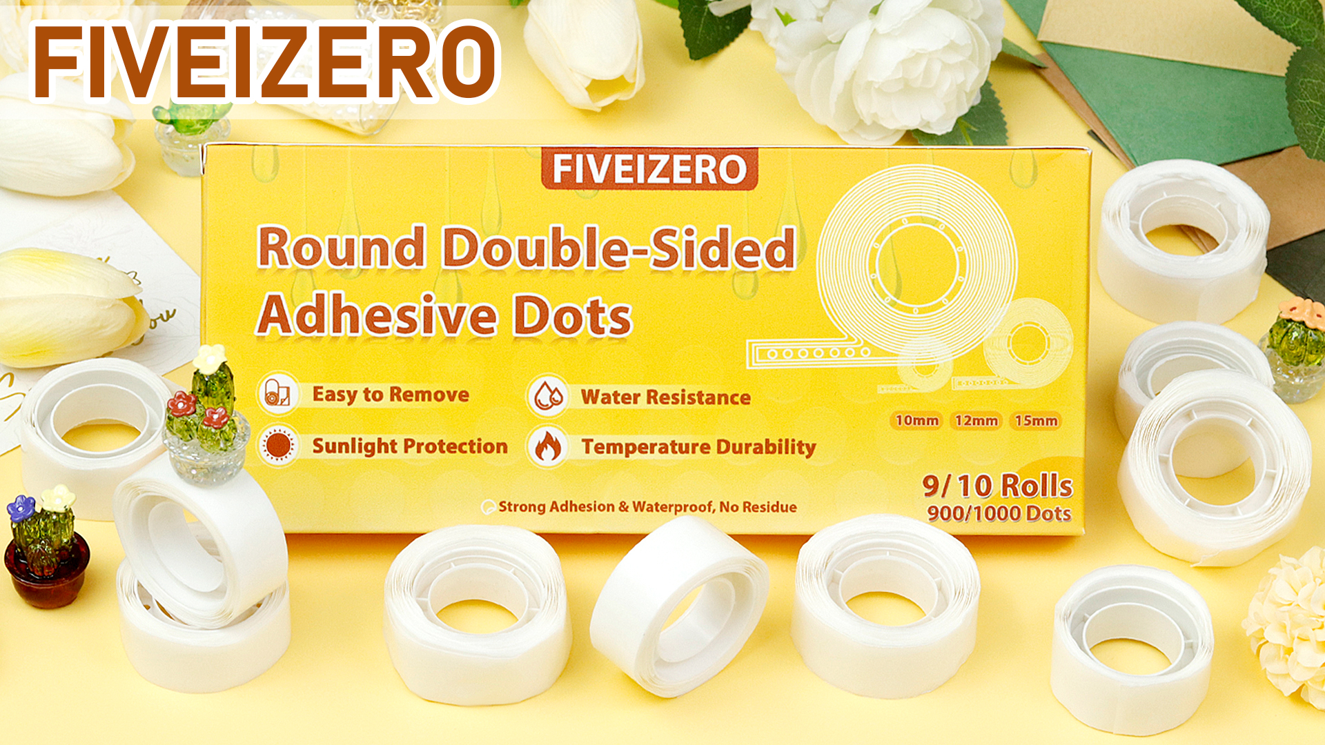 FIVEIZERO Double Sided Adhesive Dots - 1000pcs Mixed Size (0.4"、0.47"、0.59") Double Sided Balloon Tape, Heavy Duty Balloon Craft Dots, Clear Glue Points Dots for Balloons, Crafts, Wedding Decorations - Image 8