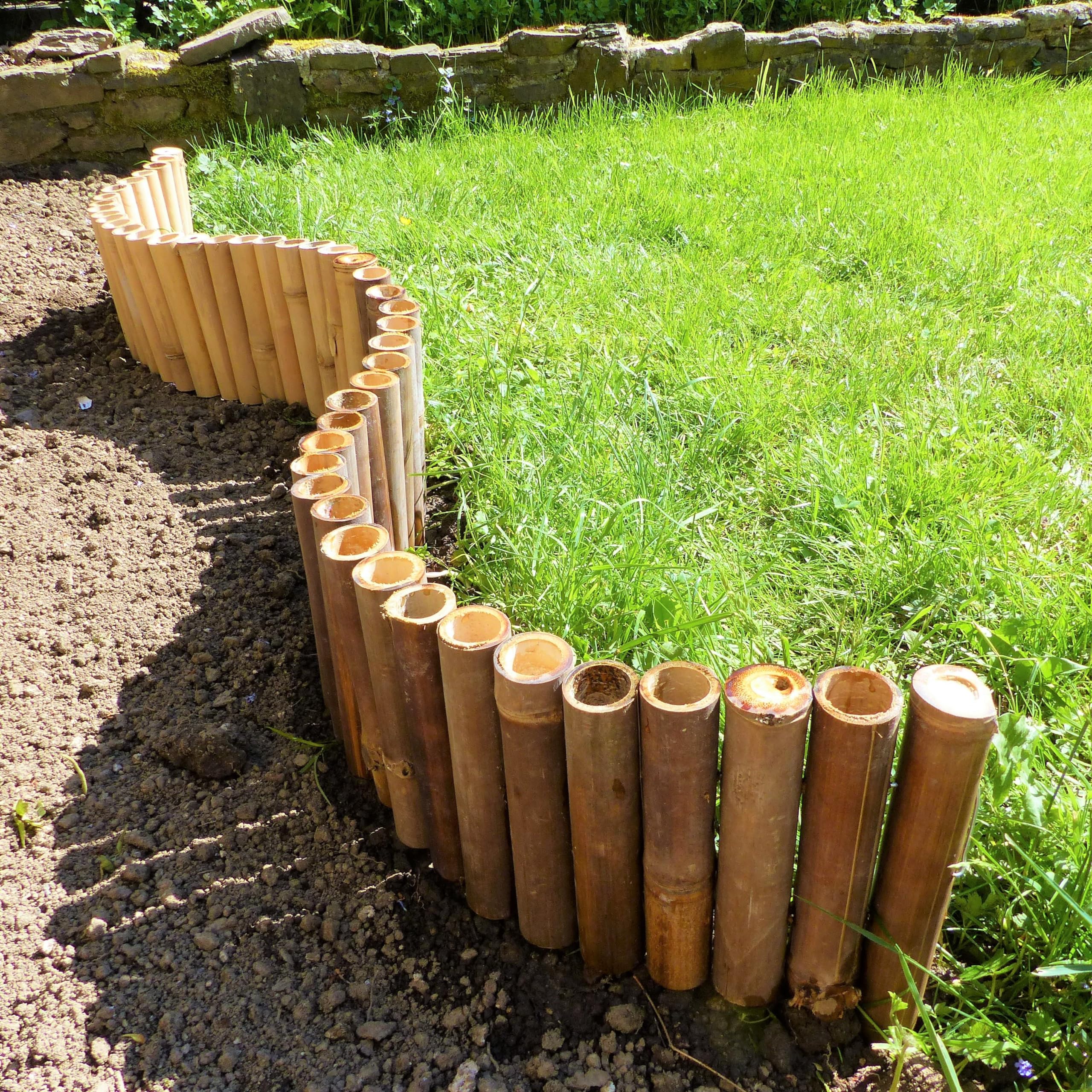 Flexible Rasenkante | Bambus | braun | Beetumrandung | Beeteinfassung |  Rollborder | L: 200cm x H:30cm : Amazon.de: Garten